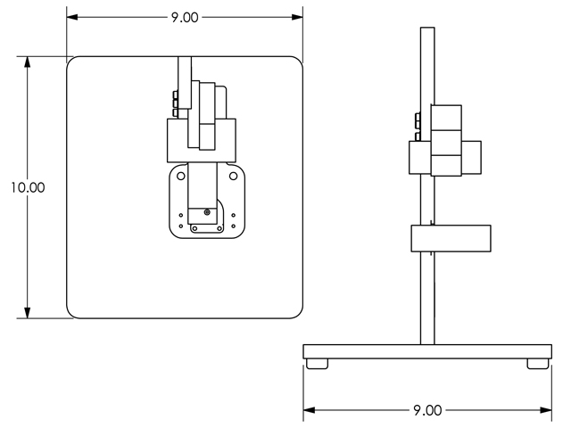 Additional representations of the flow cell mechanical component dimensions.