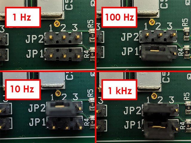Response Filter Settings for AFCBP1 Bipotentiostat