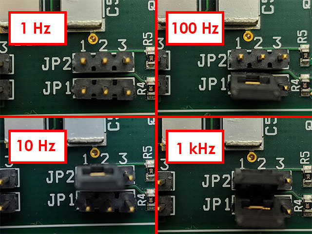 Response Filter Settings for AFCBP1 Bipotentiostat