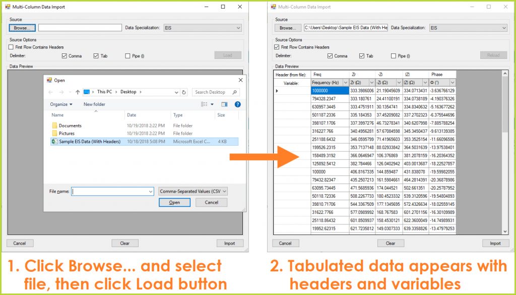 AfterMath Import EIS Data Import Box Browse Option